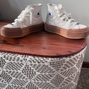 Converse Egret Platform High Top Sneakers Cream Brown Gum Sole